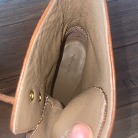 Tory Burch 95 mm Miller Lug Sole Booties boots lace up zipper chunky combat boot - Picture 9 of 16